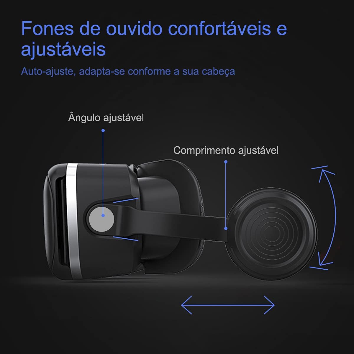 Thecoopidea Headset VR Compatível com Smartphone (3,4"-6,3") - Óculos de Realidade Virtual com Fone de Ouvido e Controlador para Jogos e Filmes - Azul