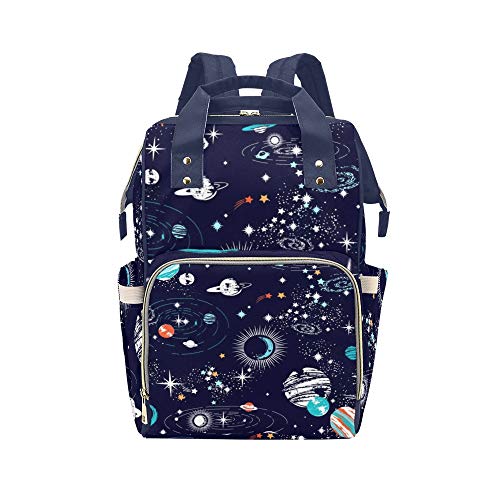Image of XOZOTY Nebula Outer Space Diaper Bag Nappy Bag Nursing Baby Bags Mommy Backpack Casual Travel Bag for Mom Girl Gifts