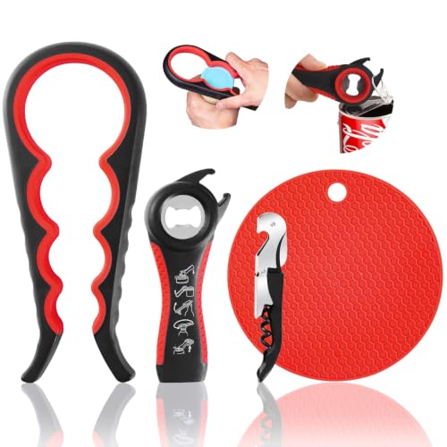 Bloss Jar Opener Can Opener Kitchen Grippers, Multi-use Lid Opener Set