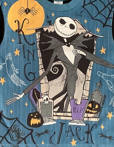 The Nightmare Before Christmas Boys Pyjamas featuring Jack Skellington, Kids 2 Piece Set PJ’s, Nightwear, Black/Blue, Age 9-10 Years - Image 3