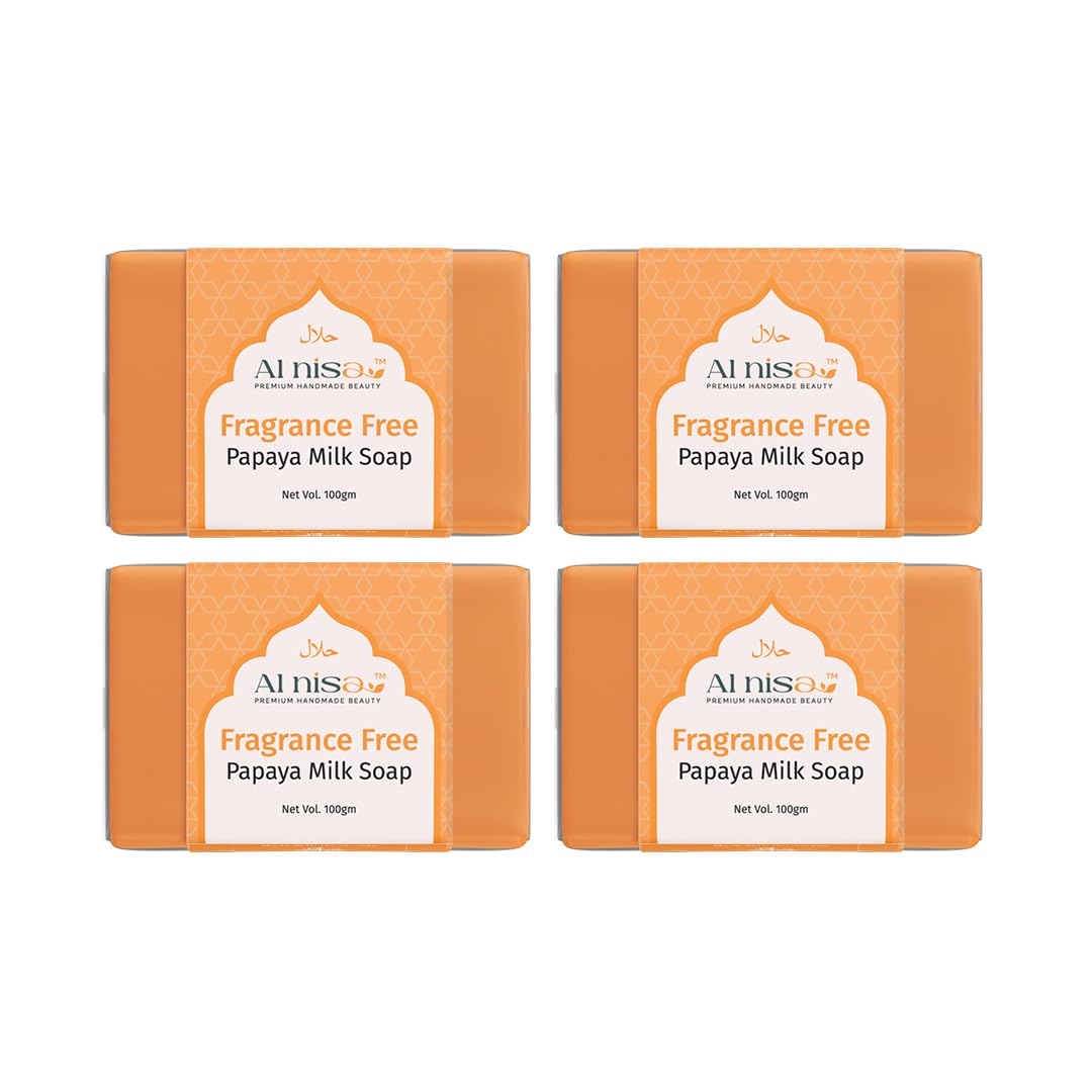 No fragrance Papaya Milk handmade Soap for hajj & umrah, hajj and umrah accessories, 100% Natural, Set of 4