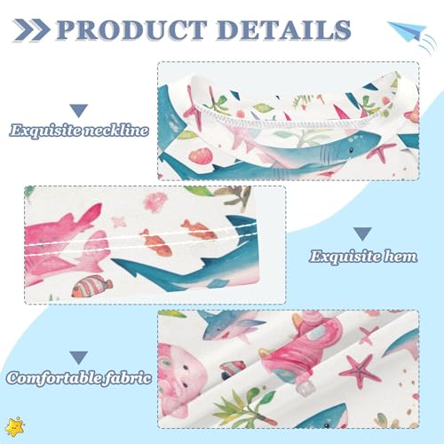 Cartoon Colorful Fishes Girls Bathing Suit Short Sleeves Sports Shirts Swimwear Beach Tops 3T3