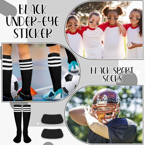 Image of Panitay 2 /12 /16 /24 Pairs Softball Soccer Socks Glitter Eye Black Stickers Team Spirit Accessories for Youth Women Sport Wear