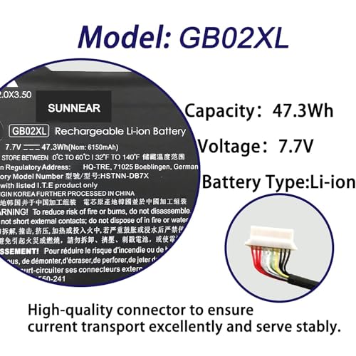 Image of GB02XL /GM02XL L42583-005 Battery Replacement for HP Chromebook x360 11 G1 /G2 EE (Education Edition), Chromebook 11A G6 /G8 EE, 11 G7 /G8 EE, 14 G5 14-DB0051CL L42583-002 HSTNN-UB7M L42550-271