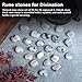 Crocon Rainbow Moonstone Rune Stones Sets 25 pcs for Beginners with Elder Futhark Alphabets for Healing Chakra Crystals Reiki feng Shui Gemstone Runes Set Size: 15-20 mm with a Pouch & Rune brochure