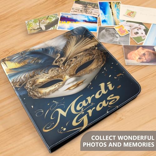 Álbum de fotos adhesivo DIY estilo Mardi Gras con 3 anillas, 40 páginas, 8x10 pulgadas para recuerdos miniatura 5