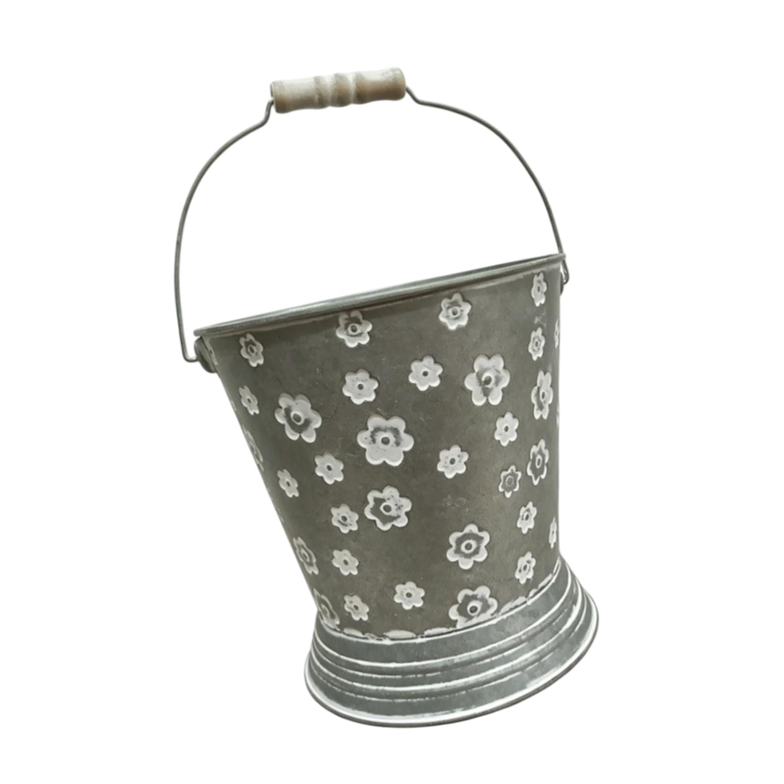Kaeltsyn Multipurpose Small Iron Flowerpot Plant Container Decorative Bucket with Handle Stand Bucket for Home Display Artistic Iron Planter Multipurpose Handle Stand Vase