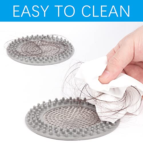 Shower Drain Hair Catcher/Shower Drain Cover/Tub Drain Hair Catcher, Stainless Steel Silicone Shower Hair Catcher For Bathtub Drain, Shower Drain Hair Trap Hair Stopper Shower Accessories-2Pack #TOP6