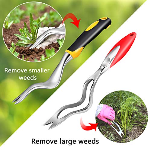 changsha 2 pcs Weeding Removal Cutter Tools, Dandelion Digger Puller, Ergonomic Handle Weed Tool for Garden Lawn Farmland Yard Transplant Gardening Bonsai Tools