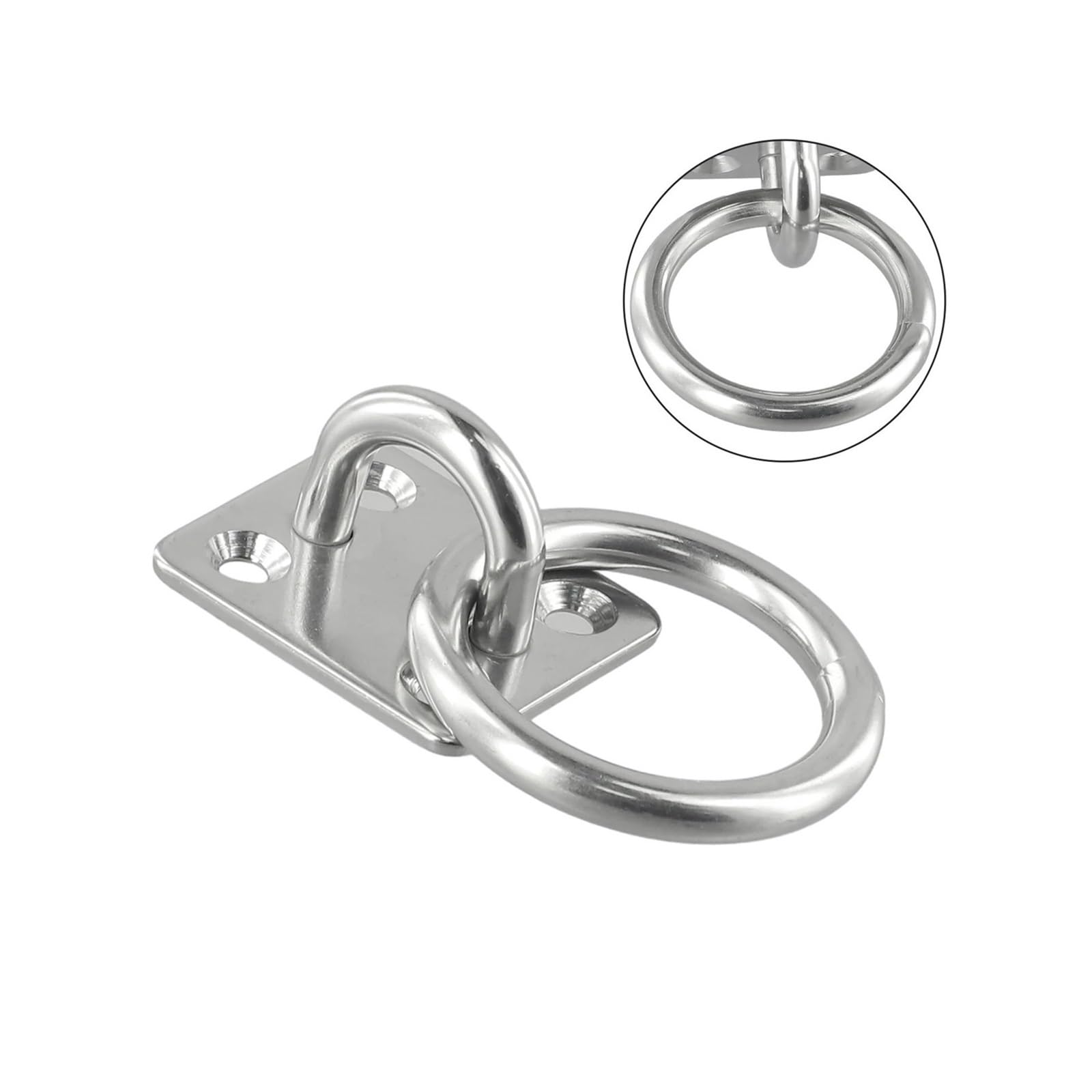 10 Anelli Di Ancoraggio In Acciaio Inox 304 – Piastre Con Occhiello Per Rimorchio, Barca, Camper – 60x36mm - 6