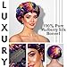 100% Mulberry Silk Bonnet for Sleeping Women - Handmade in USA 19 Momme Double Layer Reversible Silk Hair Wrap, Non-Slip Bonnet for Curly & Natural Hair, Luxury Hair Protection While Sleeping (Purple Tie-Dye)