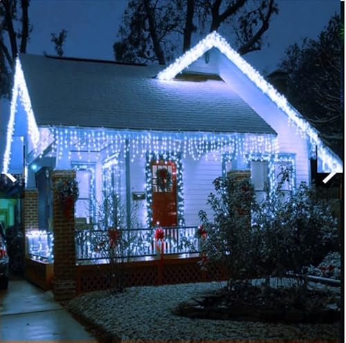 Pisca de LED waterfall com 160 Led 4M X 70CM 8 Modos Tomada Festas (Azul)
