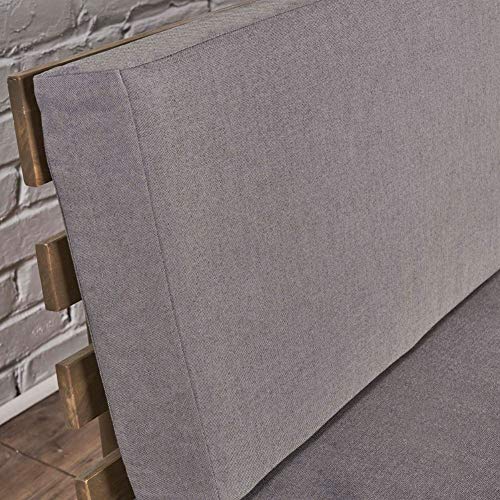 Christopher Knight Home Eulah Indoor Minimalist Acacia Wood Left-Sided Sofa With Grey Cushions, Grey Finish / Grey #TOP30