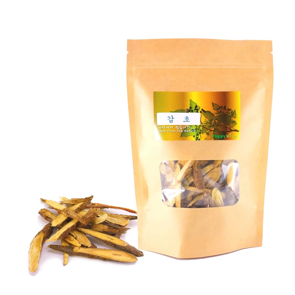 Happy Virus100& Natural Liquorice Root (Licorice Root, 甘草, 감초) / Product of China / 3.52oz (100g) / Resealable Packaging