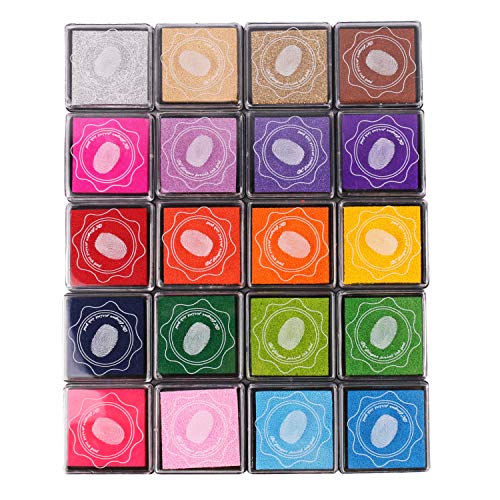 Almohadillas de tinta, huellas dactilares Pad por lomofila, no tóxico para sello de goma arte artesanía decoración de la boda (set 5)