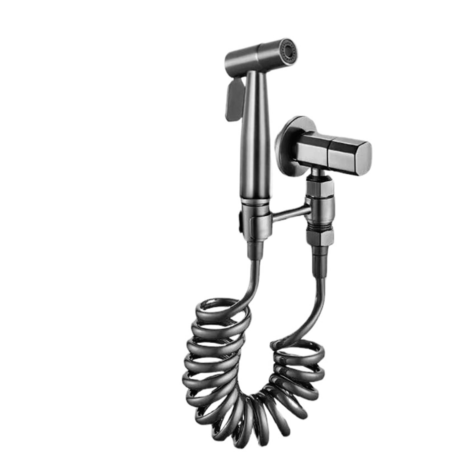 ZYCHSJXA Gunmetal Gray Bidet Sprayer Douche Toilet Kit Brushed Shower Head Copper Valve Set Jet Faucet