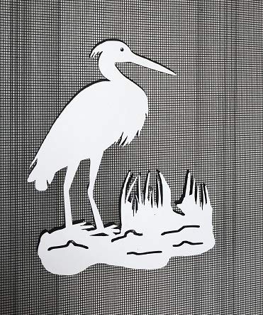 DCentral Heron On Pond Flexible Screen Magnet: Double-Sided Décor;Double-Sided. Bright White-Easier to See Day & Night. Decorative. Helps to Stop Walking into Screens, Size L 6.5" x W 5.5 "