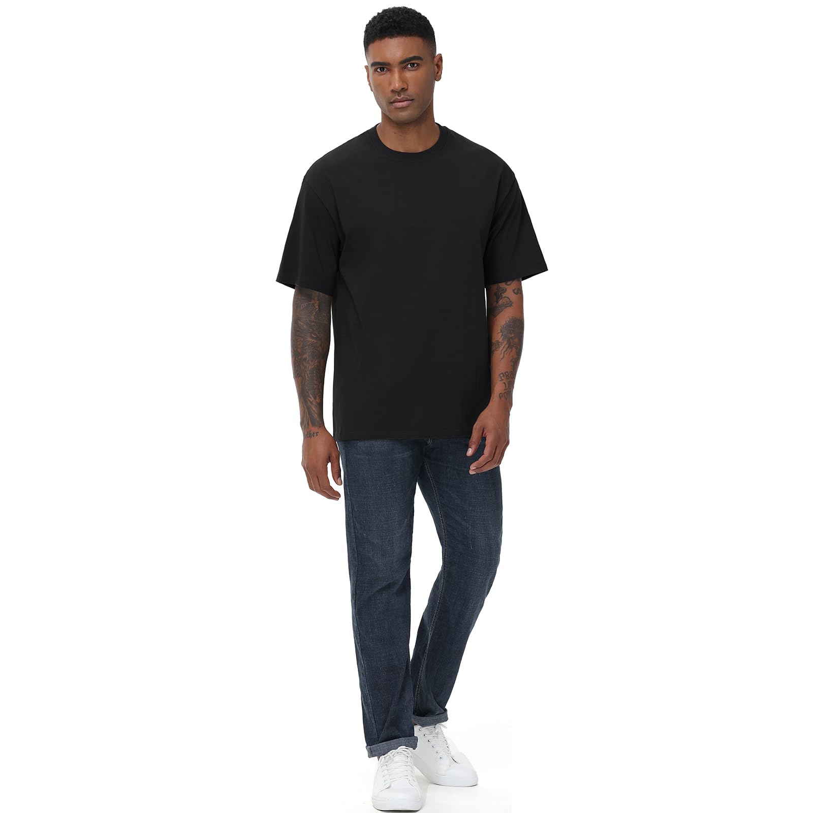 T-Shirts für Herren Basic Baumwolle T Shirt Rundhals Kurzarm Sommer Tops mit Casual Stylish Tee für Männer