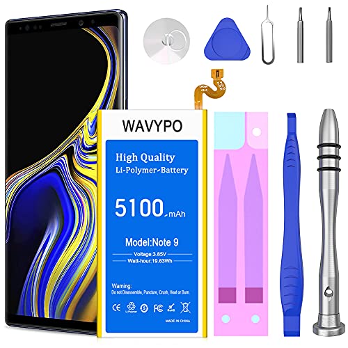 Batterie pour Galaxy Note 9, Wavypo 2022 nouvelle version batterie de remplacement pour Samsung Galaxy Note 9 SM-N9600 N960U N960F N960V EB-BN965ABU avec kit d'outils de réparation