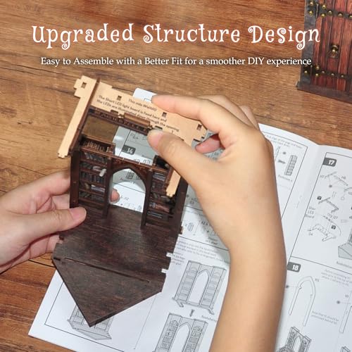 Image of Dolphin Island DIY Book Nook Kit for Adults, Infinite Magicspell Library Booknook with Flame Illusion