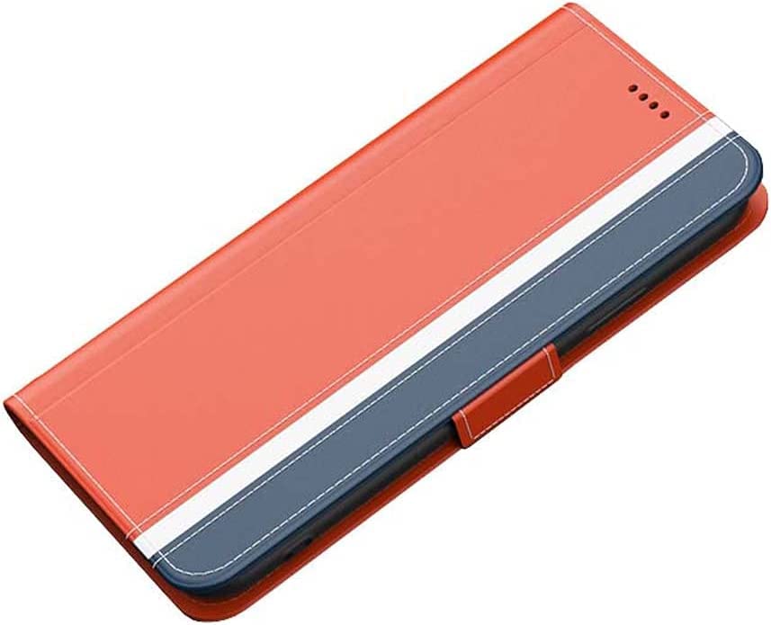 Étui à rabat magnétique iPhone 8 avec bracelet et rangement cartes couleur orange