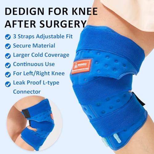 Cold Therapy Machine for Knee, Ice Machine with Timer Temp Cryotherapy Pain Relief Joint Specific Knee Pad 3 Adjustable Straps, Quiet Pump, Pressure Regulator, Leak Proof for Injuries Recovery - Image 3