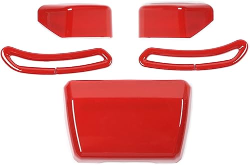 Jeliker Hebilla de cinturón de seguridad Cubierta de ajuste Accesorios interiores Decoración ABS para Chevrolet Silverado, Rojo -