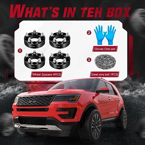 Image of BDFHYK 5x114.3mm Wheel Spacers 1.5 inch Compatible with Ford Jeep Compatible with Lincoln Mercury, Forged 5 Lug Wheel Adapters 1 /2 x 20 & 82.5 mm Hub Bore,Set of 4, Not Hubcentric