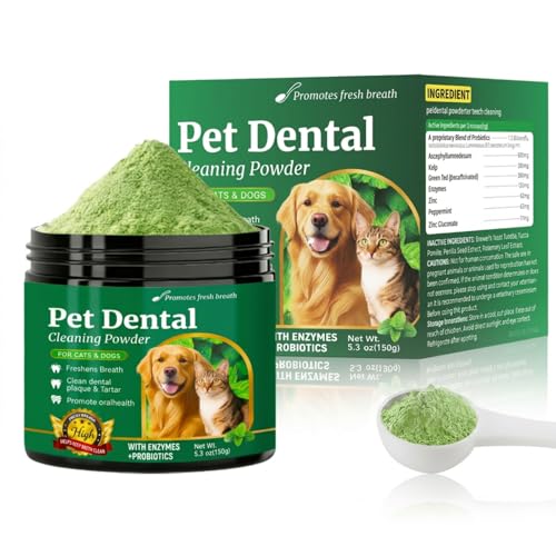 AAFGVC Mydelia Hundezahn-Pulver Mydelia Dental Pulver Fuer Hunde Zahnreinigung Zahnstein Natuerlich