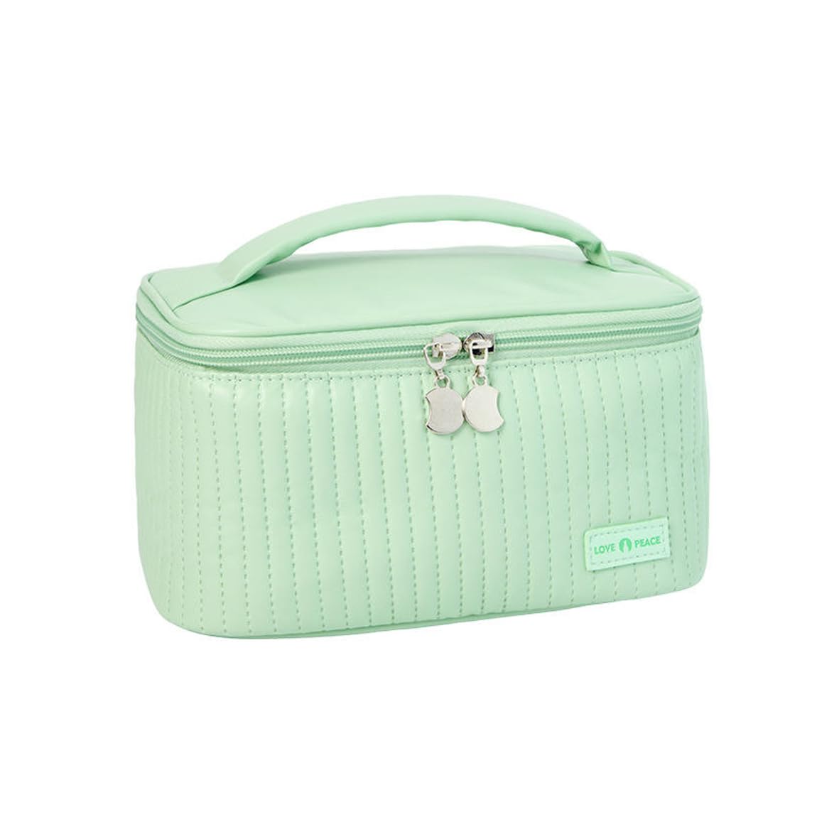 Keemaya Cosmetic Bag for Women, Travel Makeup Bag for Women & Girls with Brush Holder, Portable Makeup Kit Storage Bag with Handle and Divider, Makeup Organizer Bag (Green)-image-19