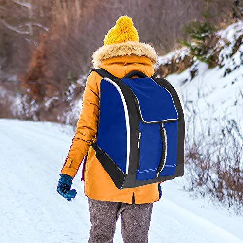 CREPRO Ski Boot Bag - Skiing and Snowboarding Travel Backpack for Storing Boots, Jacket, Helmet, Goggles, Gloves & Accessories | Venting and Grommets for Snow Drainage - for Men, Women (Blue) - Thumbnail 5