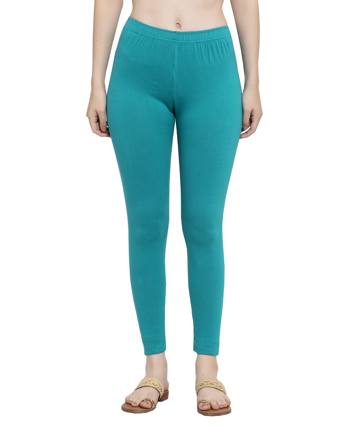 Soft Stretchable Cotton Ankle Length Leggings for Women-image-11