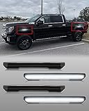 Mynoway 4 PCS Smoked Lens LED Side Marker Lights Replacement for Sierra 2500HD 3500HD 2020 2021 2022 2023 2024 2025, Front & Rear Side Marker Lamp Assembly Kit (AA,Smoked Lens White Light)
