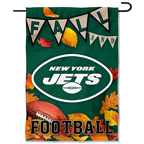 Drapeau de jardin New York Jets deco automne fan de football americain double face
