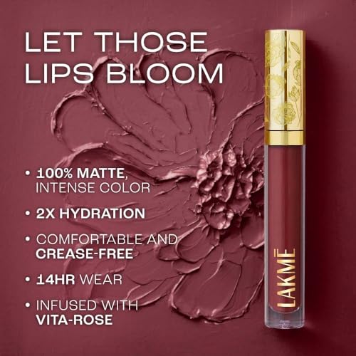 Image of Lakme Rouge Bloom Matte Lip Liquid Iconic Iris 501-3.5ml (Pack of 2)