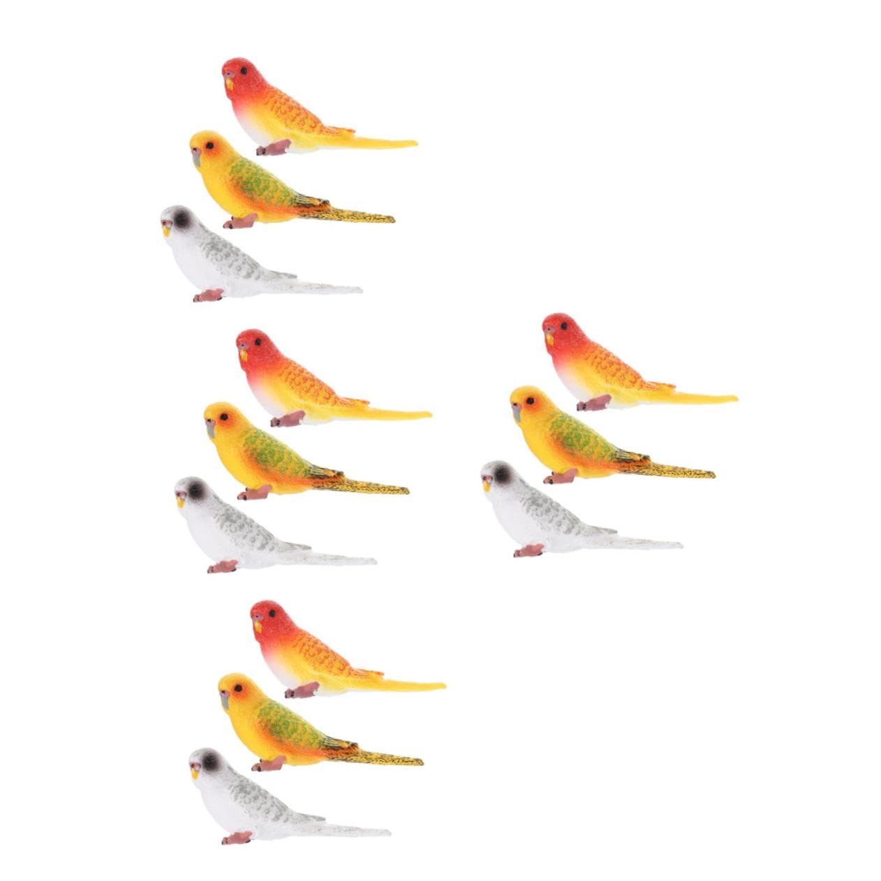 Figurines de perroquets de décoration maison bureau oiseaux réalistes UKCOCO 12 pièces