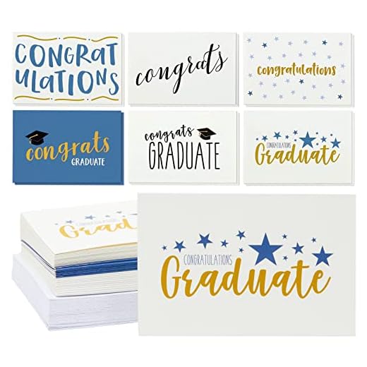 Juvale 36 Pack Blank Graduation Thank You Cards with Envelopes, 6 Assorted Designs (4x6 In)
