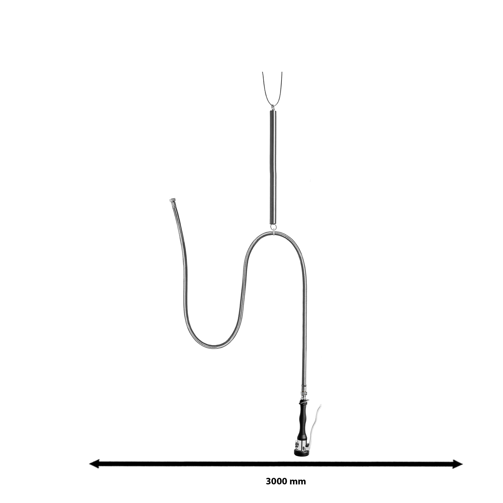SARO ROSA Grifo de ducha colgante techo manguera 3 m 13/14 l/min suspensión muelle conexión 1,27 cm