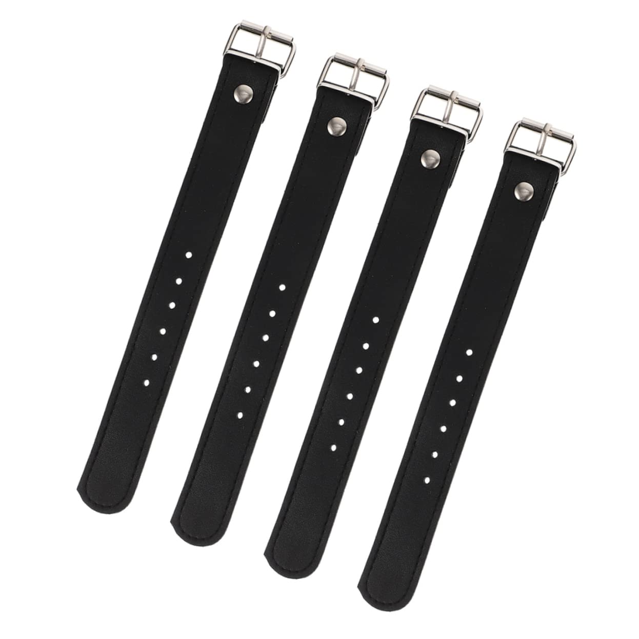 2 Paires Sangles Panier Vélo En Cuir VANZACK - Stabilisateur Corbeille Détachable, Marron