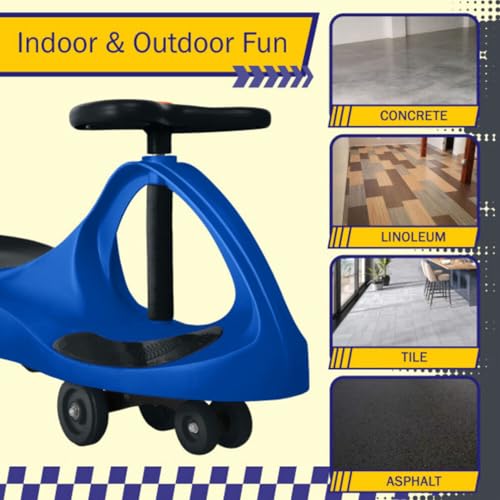 Image of Wiggle Car - Ride on Toy for Ages 3 and Up - Toddler Ride on Toys with no Batteries, Gears, or Pedals Just Twist, Wiggle, and Go by Lil' Rider (Blue and Black)