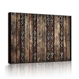 北欧レトロキャンバスウォールアート木製テクスチャとメタルパターン壁画プリントホームリビングルームバスルーム装飾45x58cmインナーフレームを吊るす準備ができています