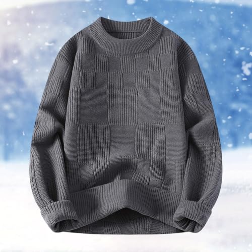 Men's Sweaters Cardigan Knit Vintage Chunky Sweater Loose Casual Knitted Sweater Unisex Woven Crewneck Knitted Top2