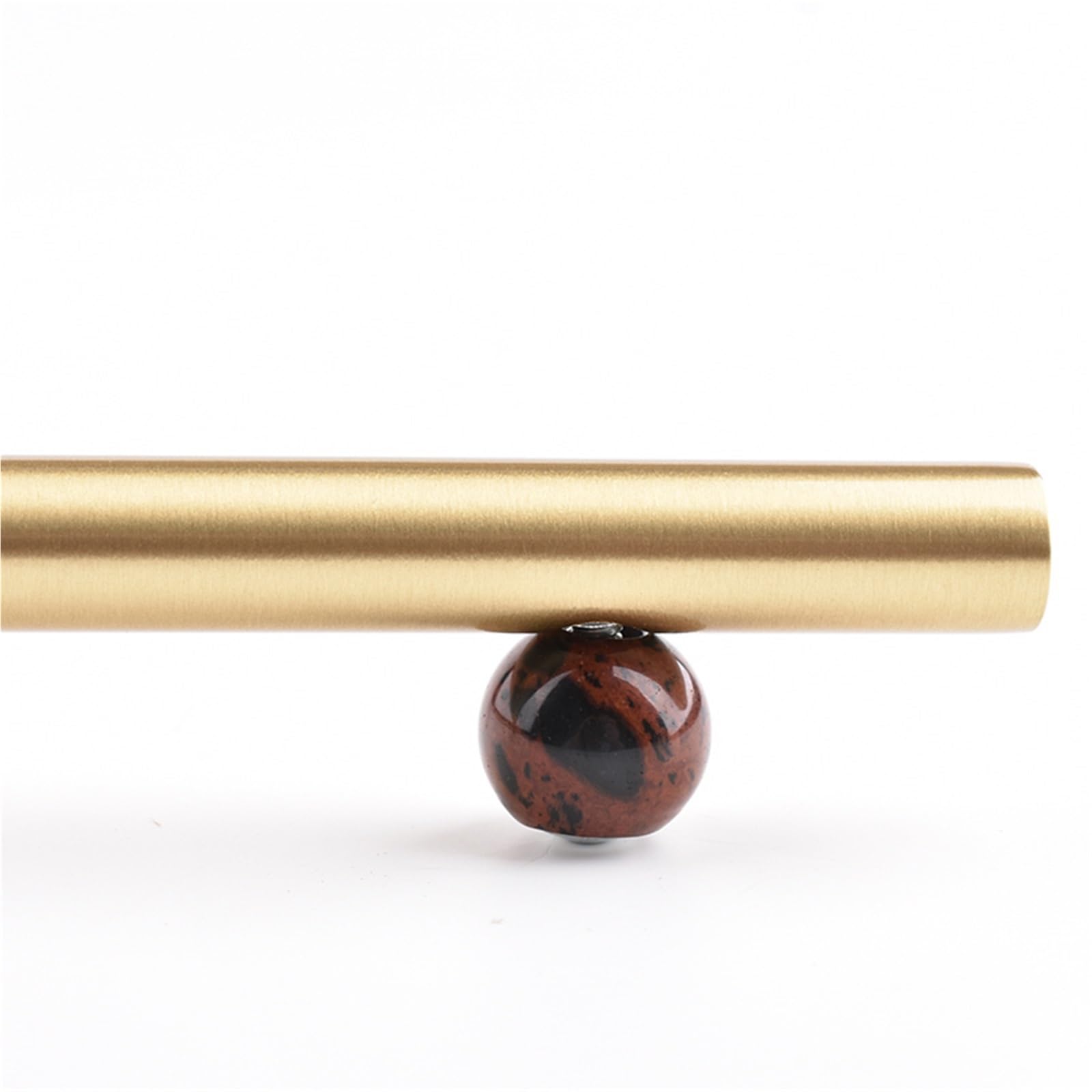 Ryqzhhy Red Cabinet Handle Solid Brass Agate Stone Cabinet Handle Drawer Knobs Gold Lengthening Kitchen Closet Cupboard Hardware(,Hole To Hole 256Mm)