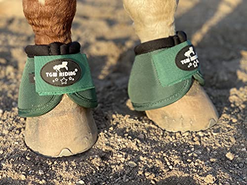 Image of 2520D Horse Bell Boots No-Turn Horse Bell Boots, Equine Ballistic Hoof Overreach Bell Boot, Pair