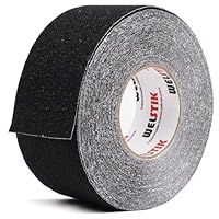WELSTIK Antirutsch Klebeband Streifen mit Selbstklebend, 50mm x 20m Treppe Stufen Band Kleber rutschfest Klebeband, Hohe Traktion für innen- und Außenbereich Wasserfest,Schwarz
