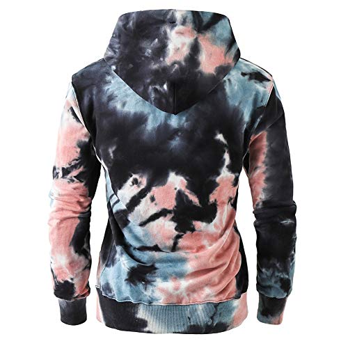 Image of KLIEGOU Mens Tie-Dye Pullover Hooded Sweatshirt