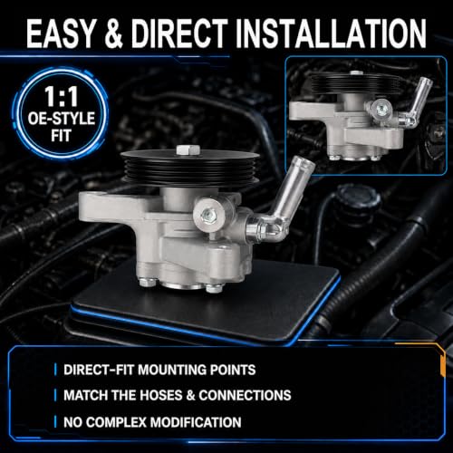 Image of Flecto 56110-P8C-A01 Steering Pump with Pulley Compatible with Honda V6