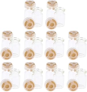 Juego de 20 frascos de muestra de vidrio transparente de borosilicato sellados, no multifuncionales, perfectos para líquidos, crema y polvo, para salones de belleza, color amarillo