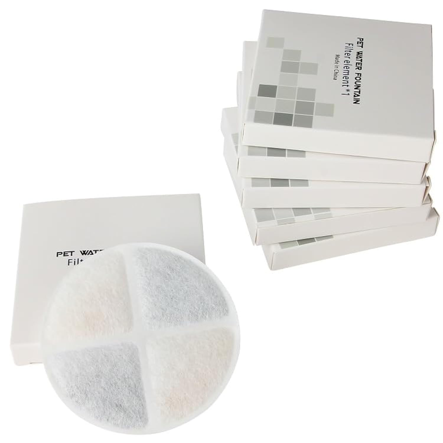 NPET Cat Dog Water Fountain Water Dispenser Filters Activated Carbon Drinking Water Fountain Filters Replacement - 6pcs(Replacement Filters)