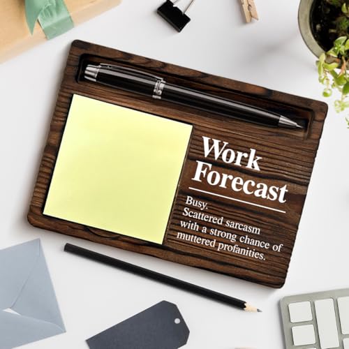 funny office sticky note holder humor work gifts for coworkers employees going away farewell work forecast post it note dispenser for office cubicle desk decor